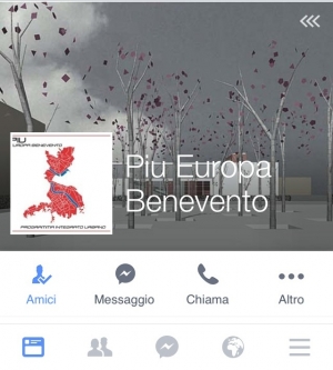 Attivo il profilo Facebook PIU Europa Benevento